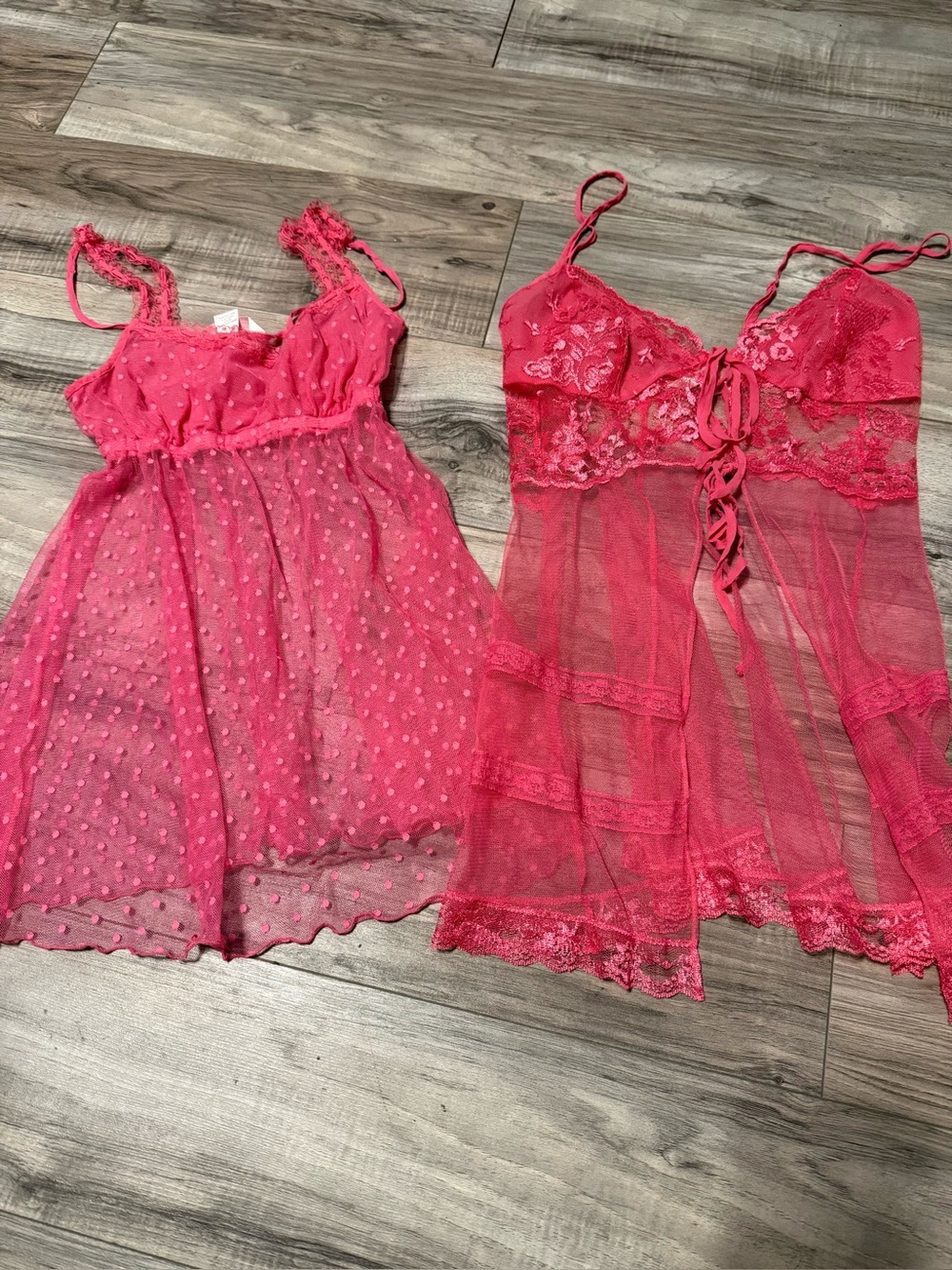 A set of 2 Victoria's Secrete Mesh Babydoll Slips XS